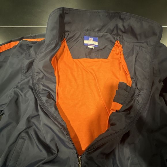 Chicago Bears NFL Team Apparel On Field Mens Large Reebok Zip Jacket Blue/Orange - Picture 9 of 10